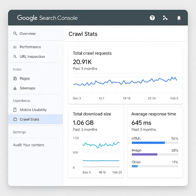 تقرير إحصاءات الزحف لتحسين فهرسة الموقع