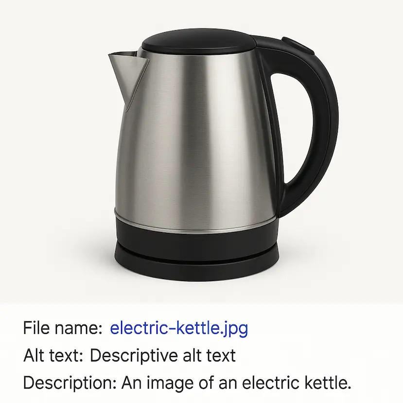 صورة منتج غلاية ماء كهربائية مع اسم ملف محسّن ونص بديل وصفي.